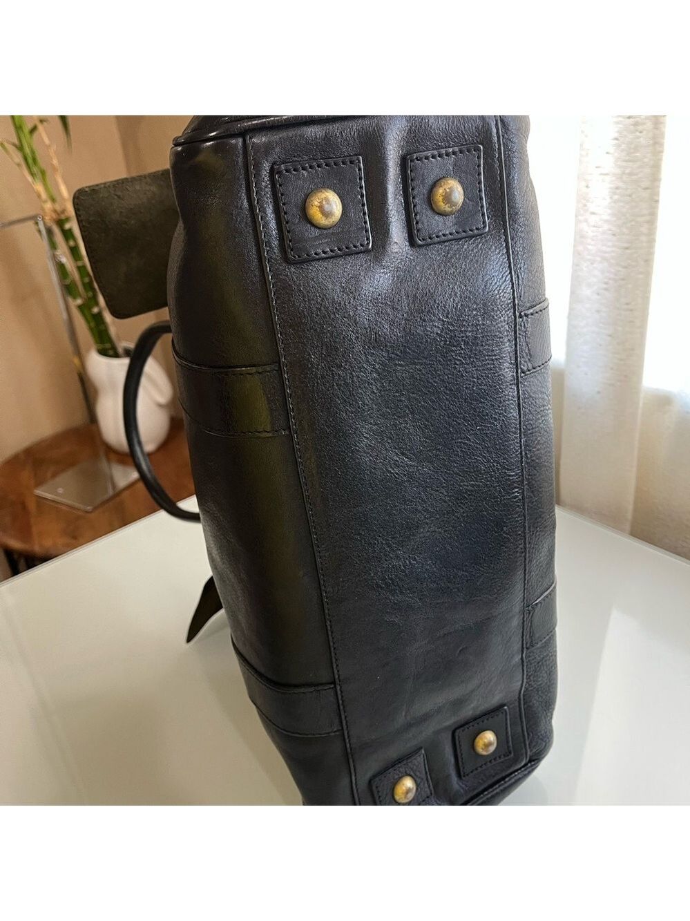 MULBERRY BLACK GRAINED LEATHER BAYSWATER - Picture 5 of 15